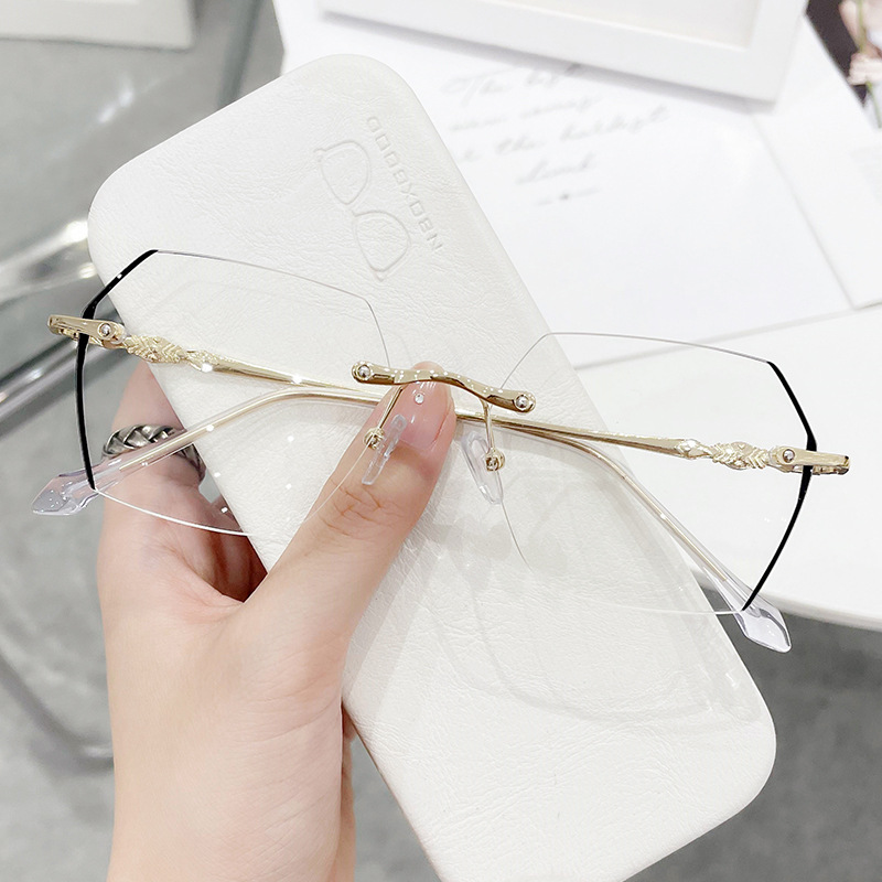 Men'S Fashion Rimless Glasses - بدون شفة قصر النظر نظارات النساء