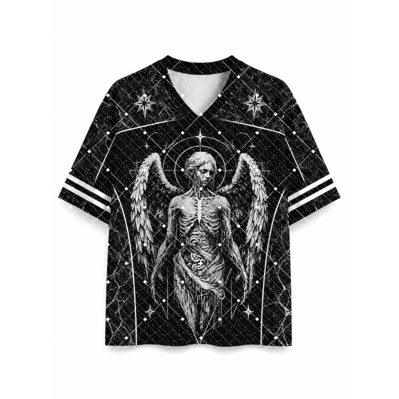Men'S Fashion V Neck T Shirts - قميص رياضي جديد بتصميم داكن وياقة