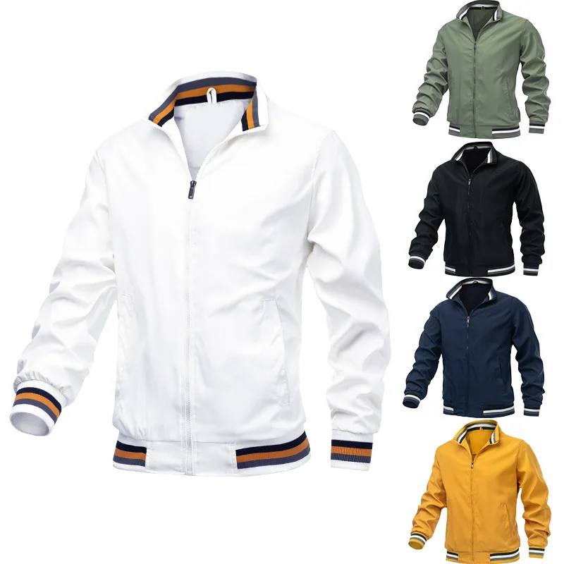 Bomber Jacket Men - ربيع الخريف Bomber سترة الرجال السود