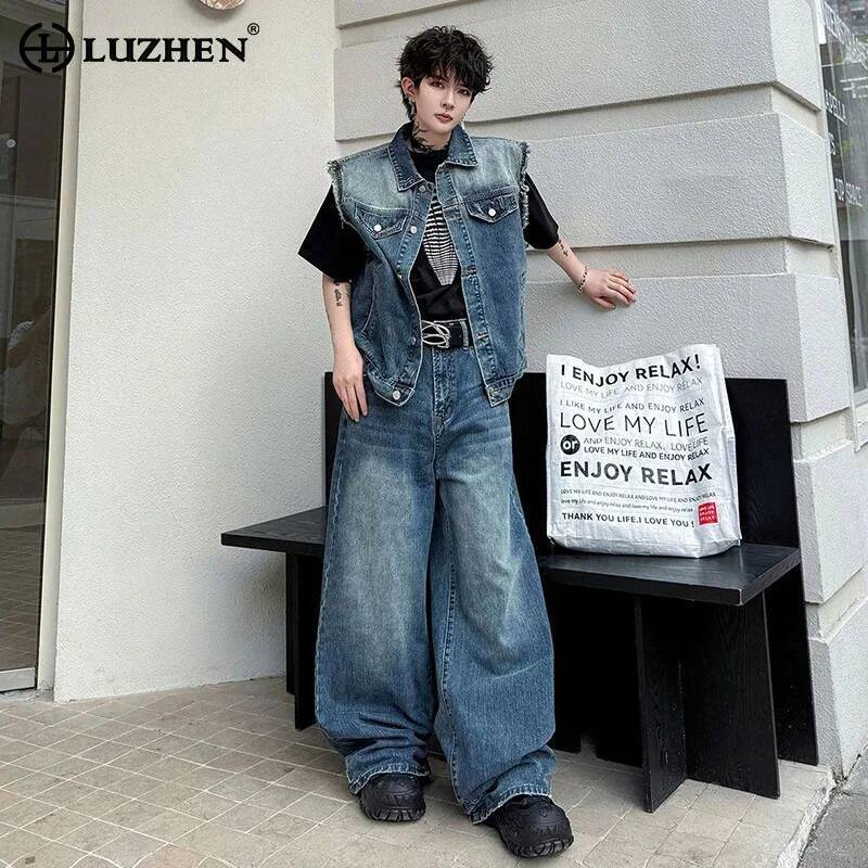 Mens Fashion Streetwear - LUZHEN 2026 أطقم صيفية من قطعتين