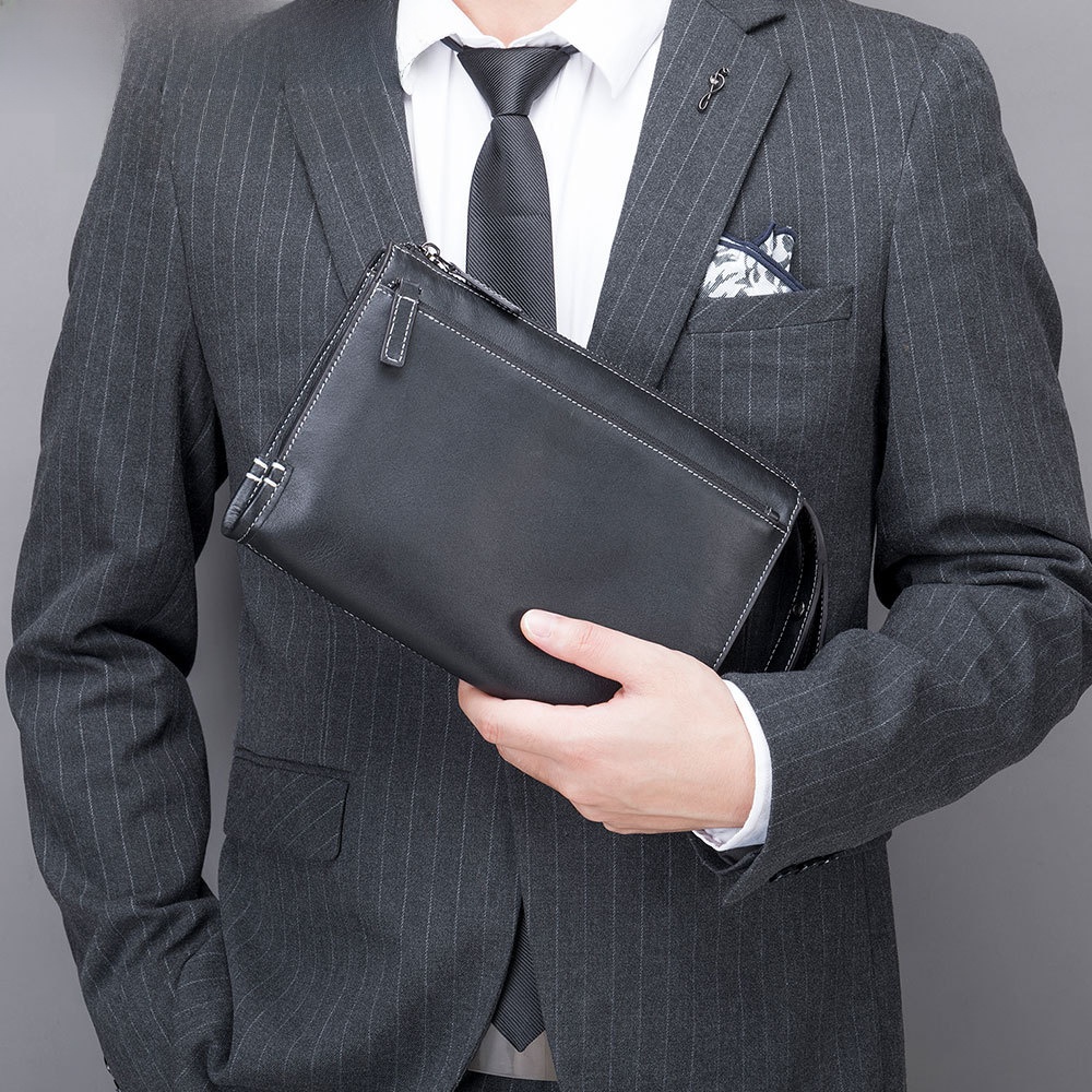 Men Fashion Korean Style - حقيبة يد رجالية أنيقة من الجلد