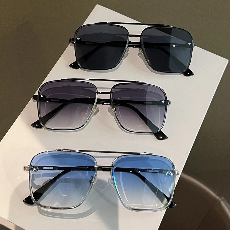 Men'S Fashion Glasses - نظارات شمسية مربعة للرجال بإطار معدني