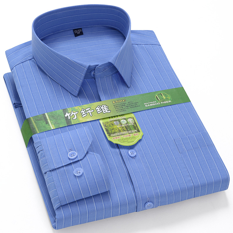 Dress Shirt Non-Iron - حجم كبير 7XL-6XL-5XL الرجال قميص ألياف
