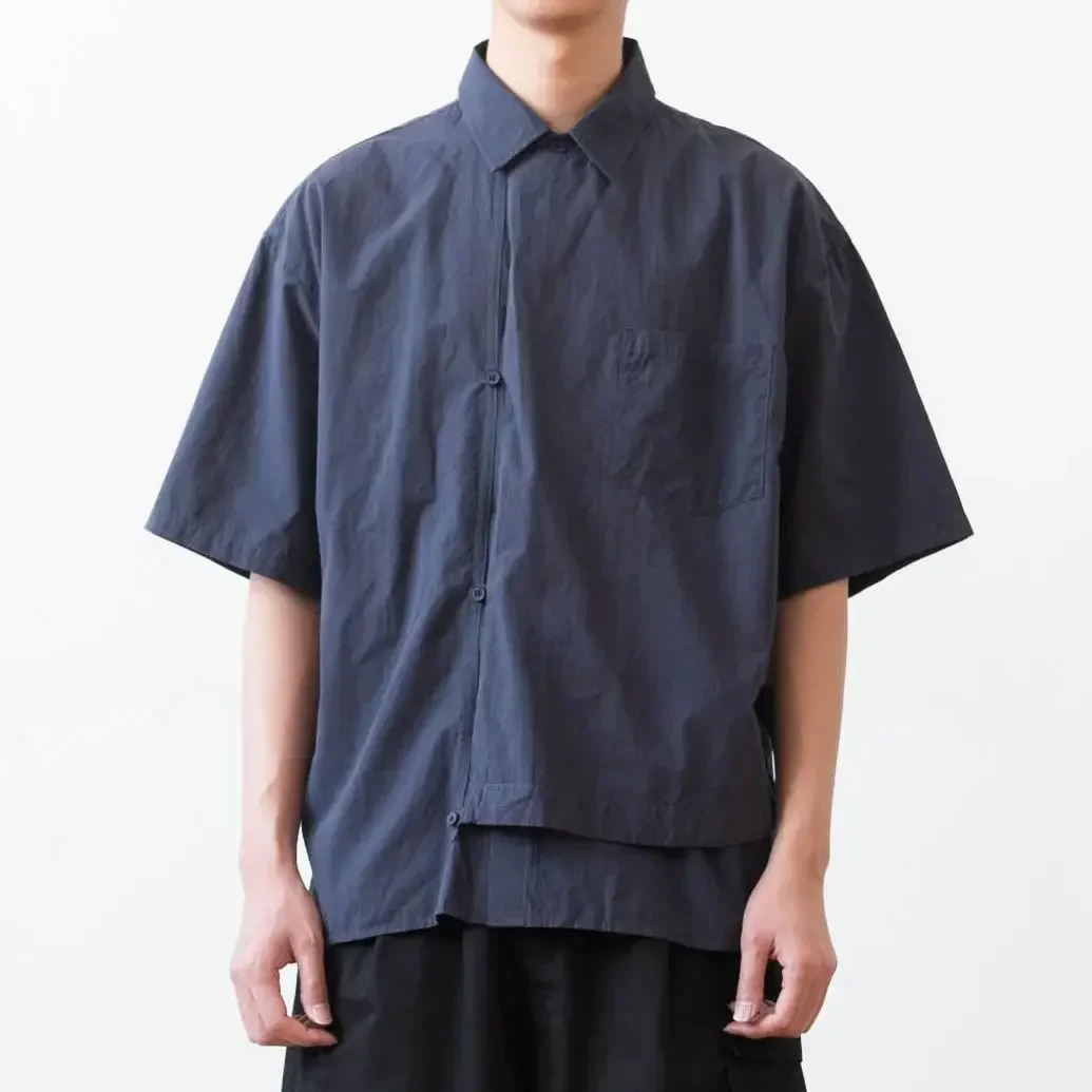 Men'S Fashion Online Stores - أزياء الصيف الأزرق الداكن الإبداعية بلاكيت