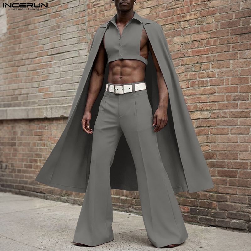 طقم رجالي من INCERUN بلون موحد - مراجعة Mens Fashion Streetwear وسعره