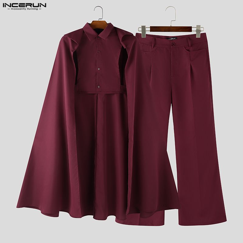 طقم رجالي من INCERUN بلون موحد - مراجعة Mens Fashion Streetwear وسعره