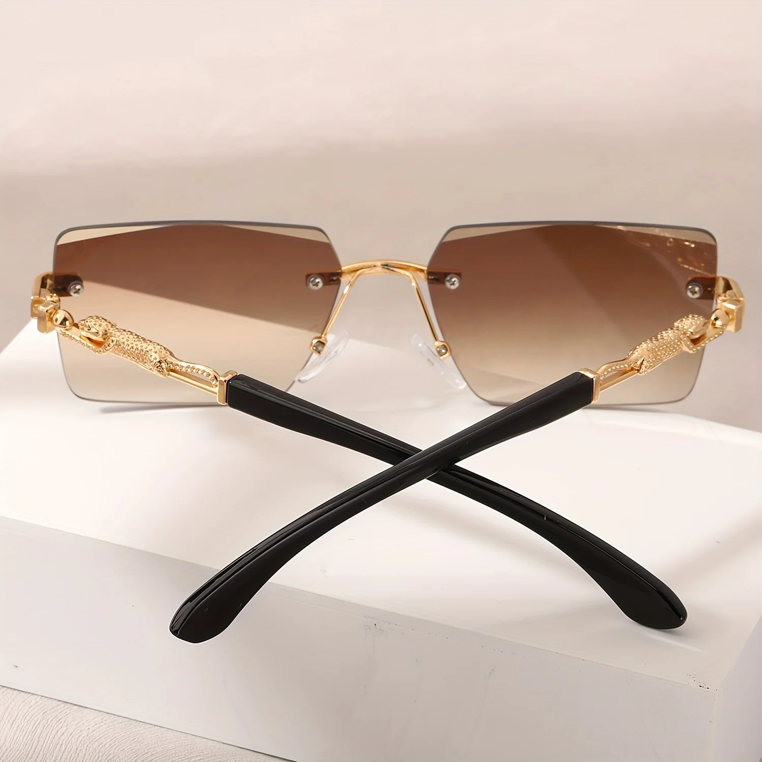 1 قطعة نظارات شمسية بدون إطار  - مراجعة Men'S Fashion Rimless Glasses وسعره