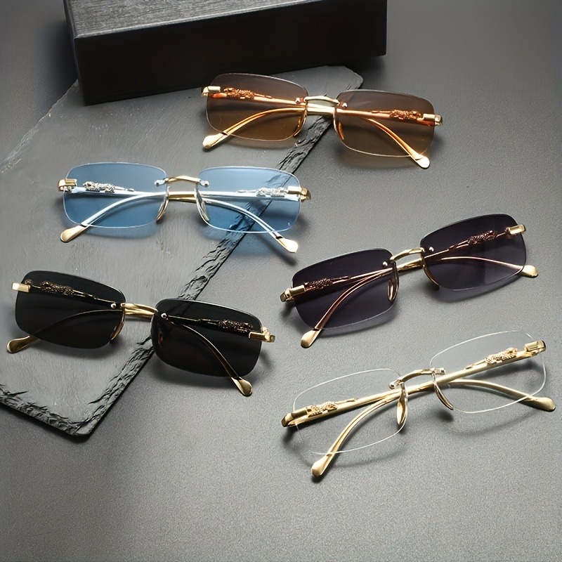 نظارات شمسية معدنية بدون إطار  - مراجعة Men'S Fashion Glasses وسعره