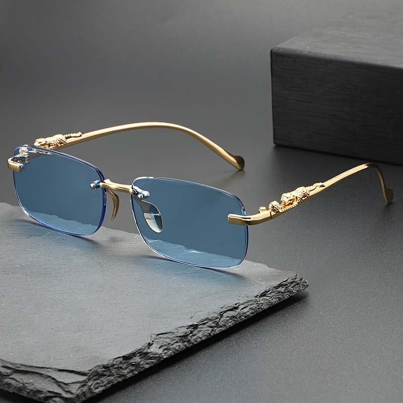 نظارات شمسية معدنية بدون إطار  - مراجعة Men'S Fashion Glasses وسعره