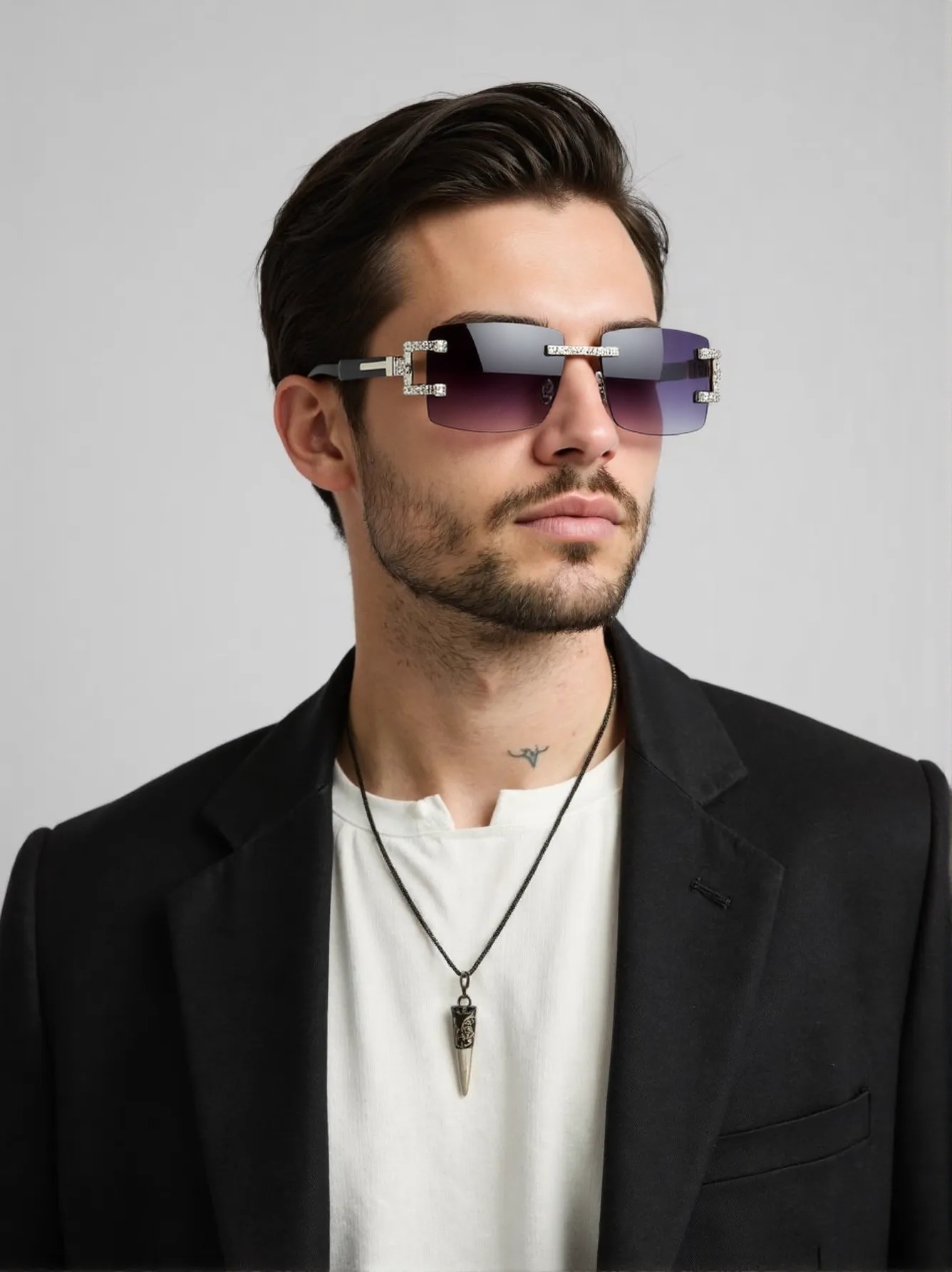 نظارات شمسية عصرية كلاسيكية عل - مراجعة Men'S Fashion Rimless Glasses وسعره