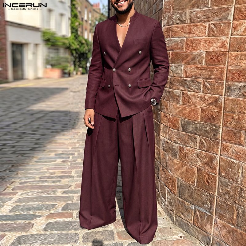 طقم رجالي من INCERUN بلون موحد - مراجعة Mens Fashion Streetwear وسعره