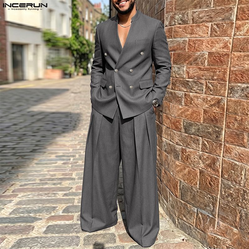 طقم رجالي من INCERUN بلون موحد - مراجعة Mens Fashion Streetwear وسعره