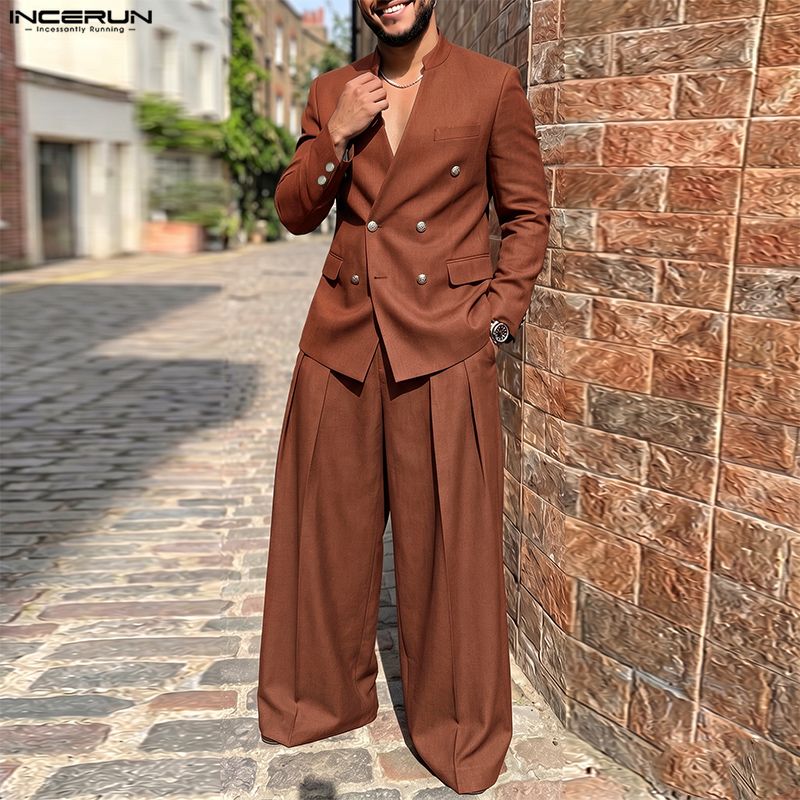طقم رجالي من INCERUN بلون موحد - مراجعة Mens Fashion Streetwear وسعره