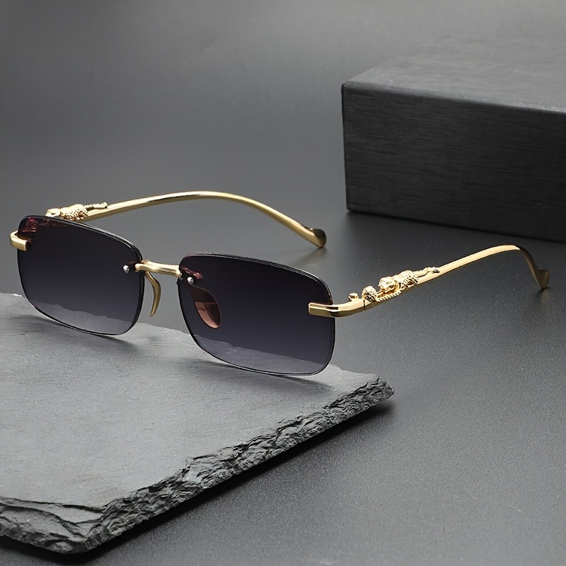 نظارات شمسية معدنية بدون إطار  - مراجعة Men'S Fashion Rimless Glasses وسعره