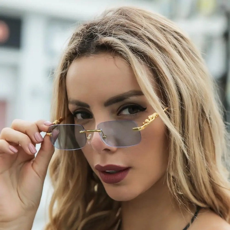 نظارات شمسية مربعة بدون إطار ل - مراجعة Men'S Fashion Rimless Glasses وسعره