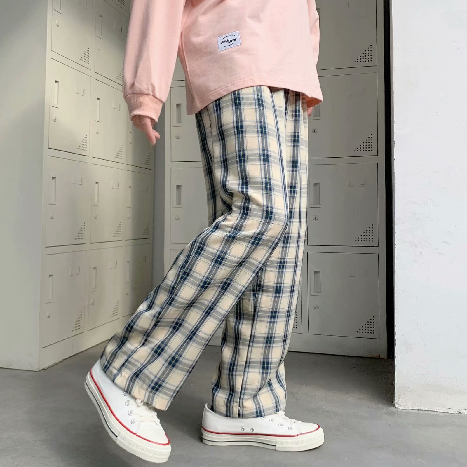 بنطلون رجالي مخطط على الطراز ا - مراجعة Men Fashion Korean Style وسعره