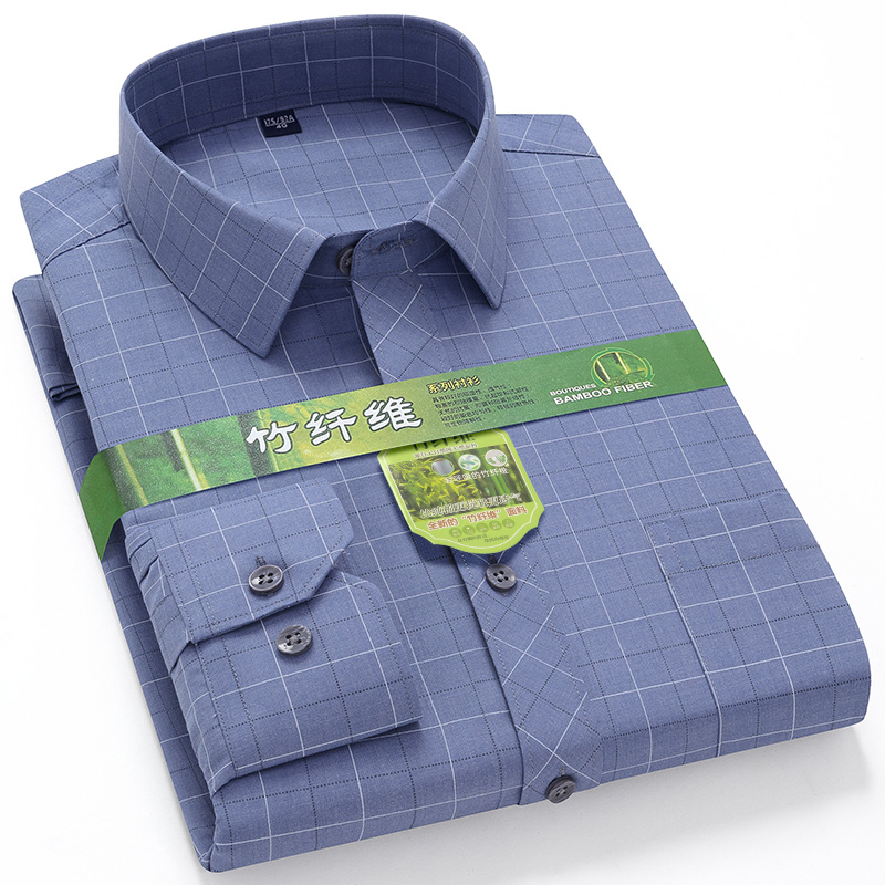 حجم كبير 7XL-6XL-5XL الرجال قم - مراجعة Dress Shirt Non-Iron وسعره