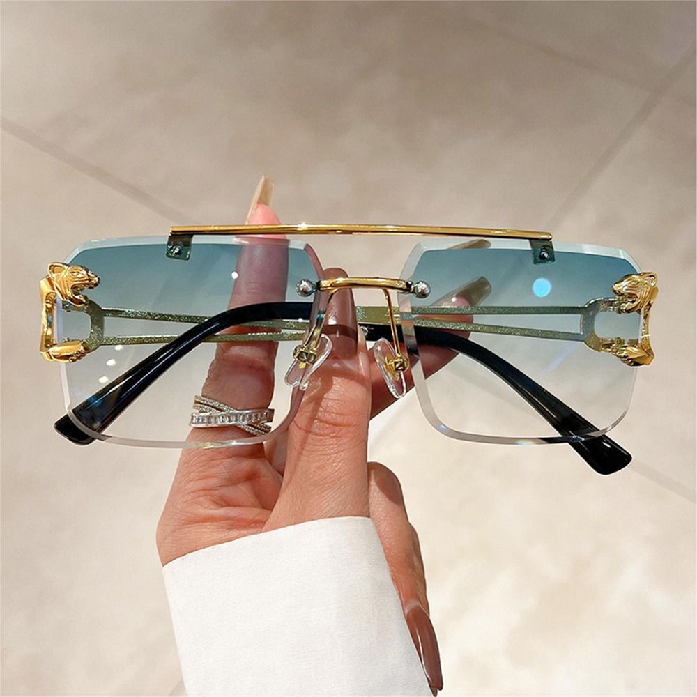 نظارات شمسية عصرية بدون إطار ب - مراجعة Men'S Fashion Rimless Glasses وسعره