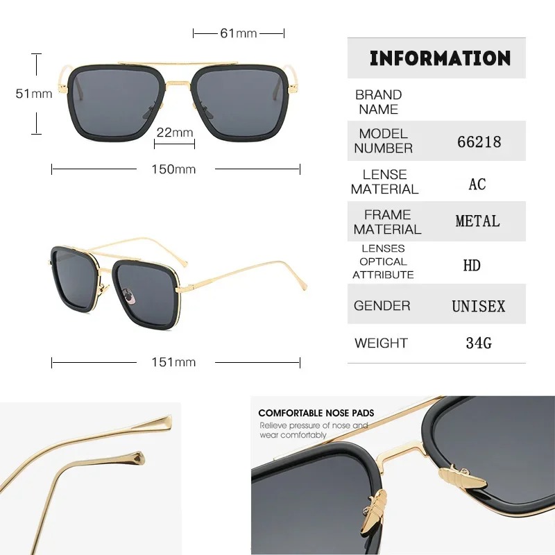نظارات شمسية ستيم بانك توني ست - مراجعة Men'S Fashion Glasses وسعره