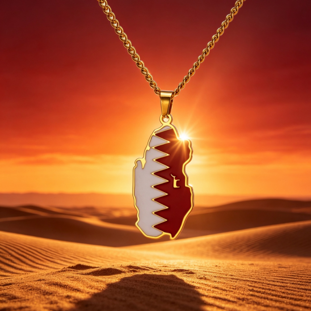 قلادة خريطة قطر بتصميم قطرات ا - مراجعة Men'S Fashion Qatar وسعره